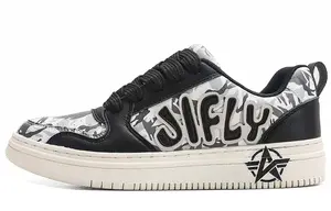 Кроссовки Jifffly Skateboarding Shoes Unisex Low-top White/black, черный