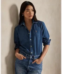 Джинсовая рубашка приталенного кроя Polo Ralph Lauren, цвет 400 Blue