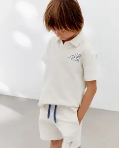 Детский однотонный поло с коротким рукавом Kids El Corte Inglés, цвет 120 Crudo