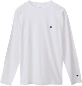Мужская базовая футболка с длинным рукавом Champion C3-P401Z, длинный рукав, круглый вырез, 100% хлопок, вышивка логотипа в одну точку, футболка с длинным рукавом, мужская базовая модель, белый