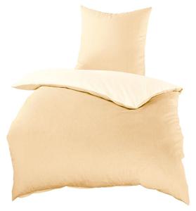 Двусторонний комплект постельного белья из 2-х сатиновых бежевых хлопка 135х200, 80х80 см Haus und Deko