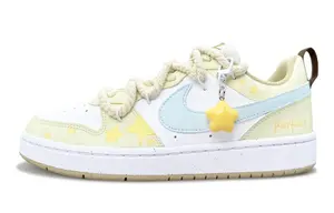 Детские скейтерские кроссовки Court Borough для младших школьников Nike, кремовый/желтый