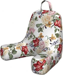 Наволочка для подушки для чтения Lunarable с цветочным узором и пастельными розами в винтажном стиле, ретро, романтическом бохо, мягкая, без наполнителя, размер S, разноцветная., Multicolor