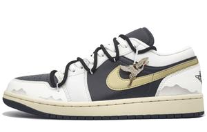 Jordan Износостойкие дышащие баскетбольные кроссовки Air 1 с низким верхом, винтажные, унисекс, абрикосово-желтого цвета