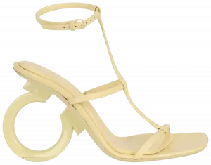 Женские кроссовки Ferragamo Elina X5 Gancini Logo Heel, желтый