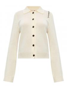 Кардиган с вышитым логотипом Marni, нейтральный