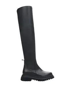Черные кожаные сапоги выше колена Estro, черный