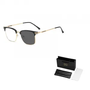 MUYKUY Унисекс солнцезащитные очки в стиле броулайн, MK372YJ-002 Gold Frame with Bright Black-Transparent Gradient Gray Lens