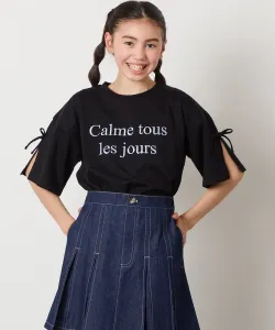 Футболка с логотипом и разрезом на рукаве Avv, цвет Black