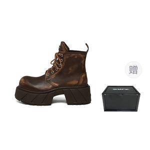 SMFK Короткие женские мартинсы Wild Horse Brown ручной выделки с магнитной коробкой для хранения, цвет Wild Horse Brown Handcrafted Polished-Comes with Magnetic Storage Box