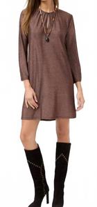 Johnny Was Мини-платье Milagros с широкими рукавами, бронзового металлического цвета