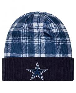 Мужская темно-синяя вязаная шапка с манжетами Dallas Cowboys Sideline New Era