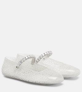 Балетки Mary Jane из искусственной кожи с желейными украшениями Jimmy Choo, Clear/Silv