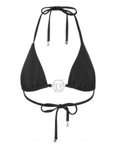 Philipp Plein Топ бикини Triangle 'Hexagon' в черном цвете