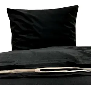 Комплект постельного белья 135х200 см, пододеяльник из хлопка-перкаля, размер: 4 предмета 135х200 см, цвет: черный One-Home