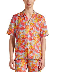 Льняная походная рубашка Vilebrequin Charli Tahiti с цветочным принтом, мультиколор