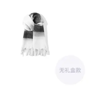 Шарф вязаный унисекс черно-белый, Black White Gradient