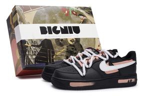 Кроссовки Nike Air Force 1 Skateboarding Shoes Unisex Low-top White/meat Meal, черный