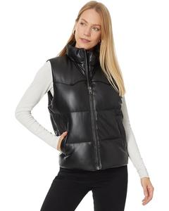 Утепленный жилет Levi's Faux Leather Puffer Vest, черный