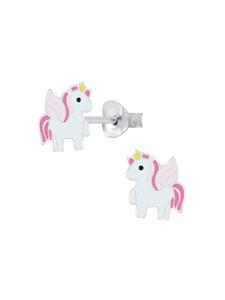 Schmuck23 Серебряные серьги 925 пробы с изображением единорога, 0,7 см x 0,8 см
