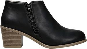 Женские ботильоны на низком массивном каблуке с боковой молнией, округлым носком, стильные и удобные, вестерн на осень Generic, Black
