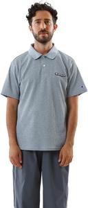 Мужская спортивная рубашка-поло Champion C3-ZS311, короткий рукав, быстросохнущая, с защитой от УФ-излучения, теплоизоляция, логотип с надписью, серый