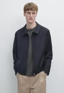 Куртка в клетку «гусиная лапка» для межсезонья Massimo Dutti, Dark Blue