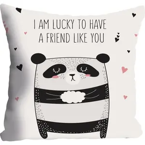 Декоративная подушка queence Friend like you, наволочка без наполнителя, 1 штука Queence, Bunt + bedruckt