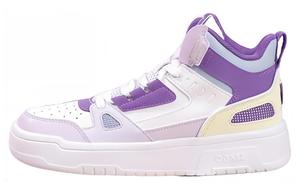 Скользоустойчивые Высокие Кроссовки для Скейтборда Женские Фиолетовые Белые QIAODAN