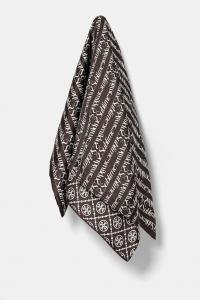 Шелковый шарф T Monogram Sublime Tory Burch, коричневый