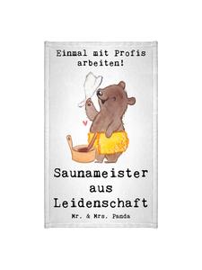 Mr. & Mrs. Panda Полотенце для сауны с надписью белого цвета