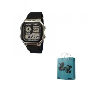 CASIO Часы Unisex YOUTH Black Watch, Steel Block Wrist Brace Blue