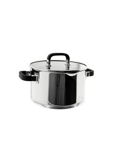 Кастрюля из высококачественной нержавеющей стали с силиконовой ручкой серебристого цвета Almina, 24 см