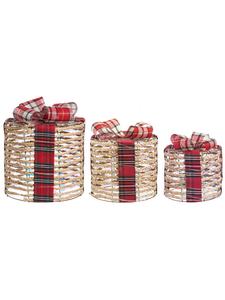 Beliani Набор из 3 светодиодных декоративных светильников VEJLEN бежево-красного цвета