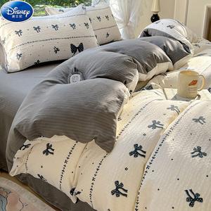 Disney Комплект постельного белья 3 предмета, простыня, пододеяльник 150x200 см, цвет Menghuan Die, ультрамягкая ткань