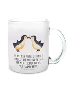 Кружка с пингвином и надписью Любовь на прозрачном фоне Mr. & Mrs. Panda