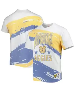 Мужская белая футболка North Carolina A&T Aggies с сублимационным принтом "Paintbrush" Mitchell & Ness