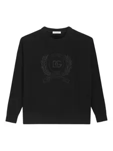 Свитер с круглым вырезом Dolce & Gabbana Kids, черный