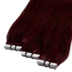 Накладные волосы tape extensions premium echthaar #55/65 hellbraun intensiv violett-mahagoni Hair2Heart, 60cm, количество 1 шт.