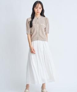 Объемная полупрозрачная юбка-клеш Noela, цвет Off White