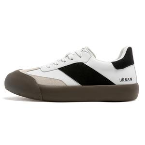 URBAN AUTHENTIC Скользоустойчивые износостойкие легкие низкие скейтерские кроссовки унисекс бело-черные, цвет White Black