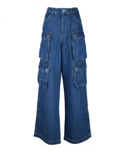Джинсы-Палаццо карго Liu Jo, синий