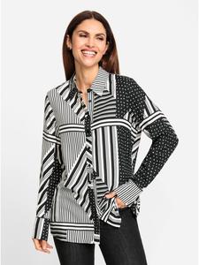 Блузка с длинными рукавами в бело-черный принт WITT WEIDEN