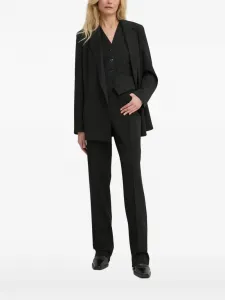 Топ с V-образным вырезом и пуговицами Samsoe Samsoe, черный