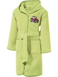 Erwin Müller Детский банный халат из махровой ткани с капюшоном, зеленого цвета