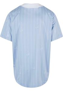 Рубашка Varsity Logo Pinstripe Baseball Karl Kani, светло-голубая белая