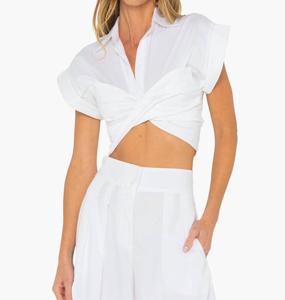 Топ Elliot с короткими рукавами в белом цвете JBQ