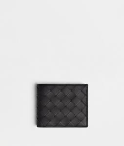 Intrecciato bi-fold wallet BOTTEGA VENETA, черный/трава
