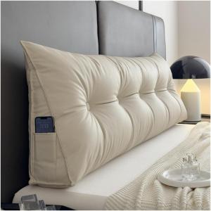 HBXNMOC Подушка-клин из искусственной кожи эргономичная для изголовья кровати со съемным чехлом