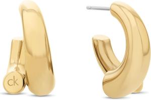 Женские украшения Calvin Klein - серьги-кольца CK Spiral - нержавеющая сталь - модный аксессуар на каждый день - подарок для нее, Gold Plated